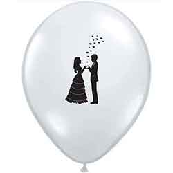 Z_99: Luftballon Hochzeitspaar wei, nicht aufgeblasen