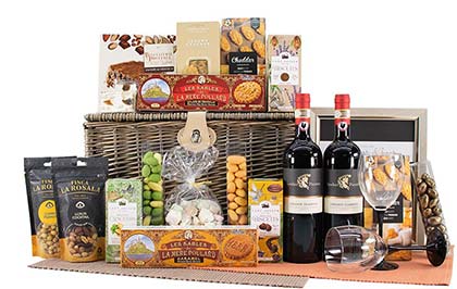 Präsentkorb mit Wein Präsentkorb mit 2 Flaschen Wein