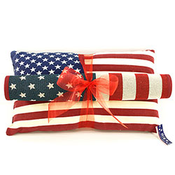 Z_09: USA Kissen & Türmatte als Geschenk verpackt Z_09: USA Kissen & Türmatte als Geschenk verpackt