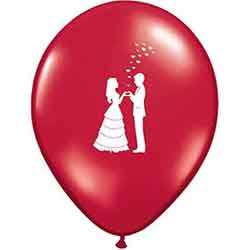 Z_69: Luftballon Hochzeitspaar rot, nicht aufgeblasen
