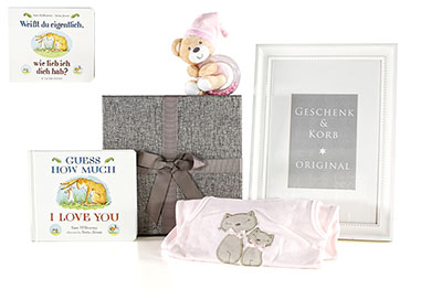 BABY GESCHENKSET BABY GLÜCK mit Buch für Mädchen