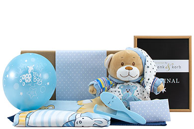 Babygeschenk ROCKSTAR blau fr Jungen title=