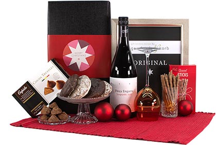 Feierlichkeiten Geschenkbox mit Rotwein