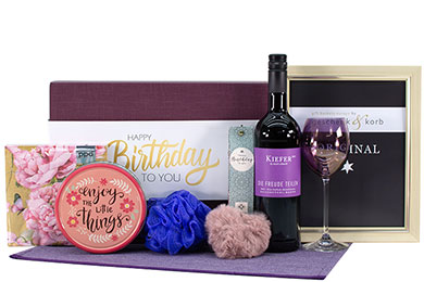 VERWÖHNMOMENT - GEBURTSTAGSGESCHENK mit Wein