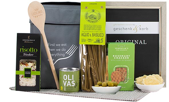 Geschenk zum Umzug Lieblingsessen Verw�hnkorb