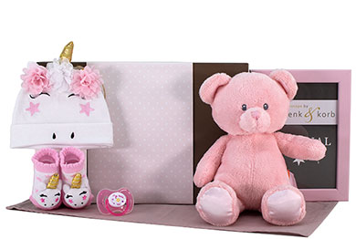 BABYGESCHENK FÜR MÄDCHEN - HERZBLATT 