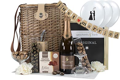 PRÄSENTKORB ROMANTISCH - HOCHZEITSGESCHENK 