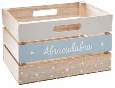 Holzkiste f�r Baby Geschenkk�rbe