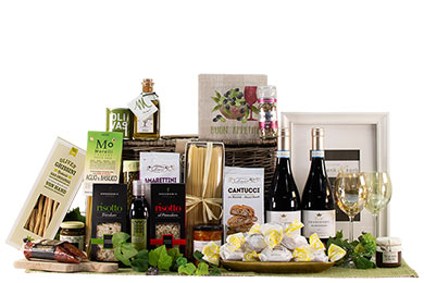 Italienischer Geschenkkorb mit Wein und Feinkost Italienischer Geschenkkorb mit Wein und Feinkost