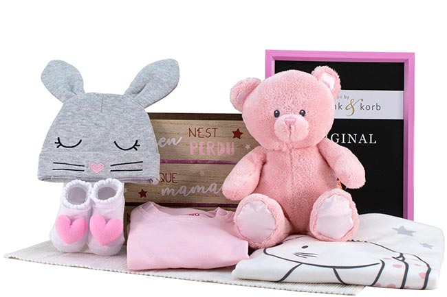 KLEINER HASE | BABY MDCHEN GESCHENKKORB 