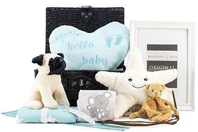 NEUTRALER BABY GESCHENKKORB - LITTLE BUDDY 