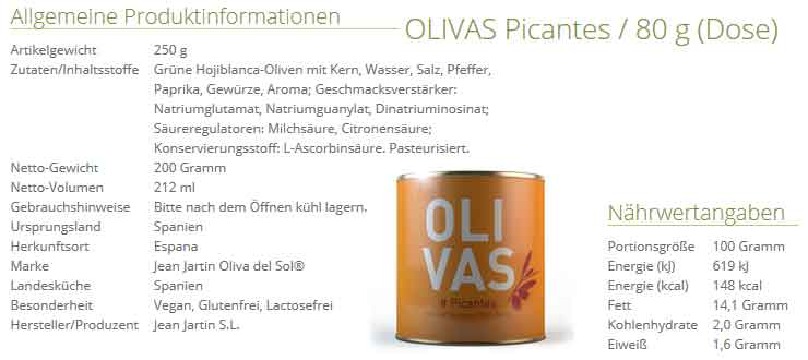 80 g OLIVAS Picantes